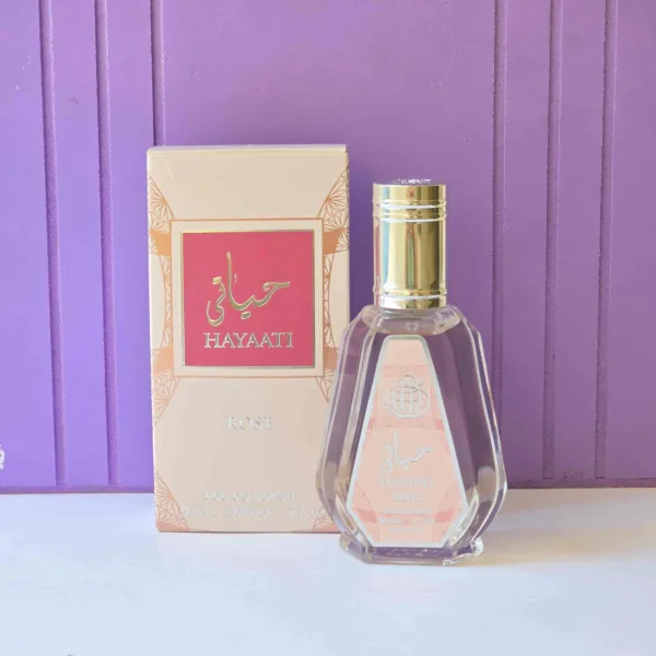 عطر ادکلن زنانه حیاتی رز  (Hayaati Rose) (حیاتی صورتی) از برند فرگرانس 50 میل اقتصادی
