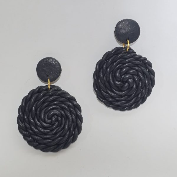 گوشواره پلیمری طرح گیس باف - Image 3