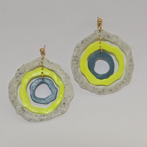 گوشواره پلیمری طرح رنگارنگ - Image 2