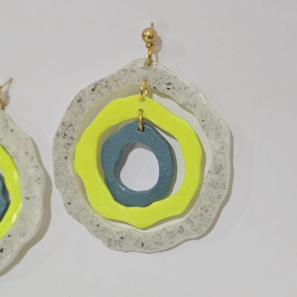 گوشواره پلیمری طرح رنگارنگ - Image 3